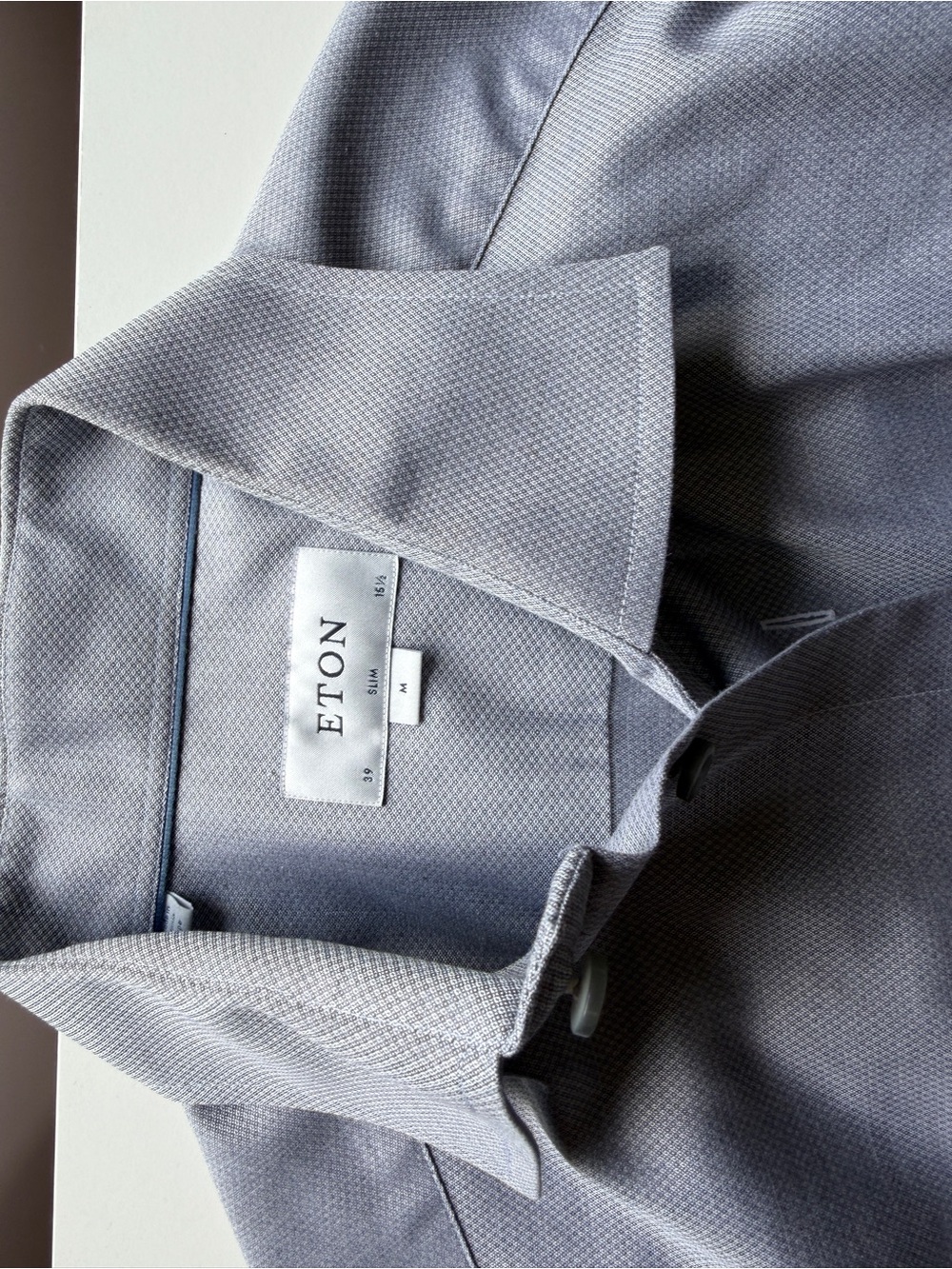 Eton Light Gray Micro-Pattern Slim Fit Dress Shirt 15 1/2